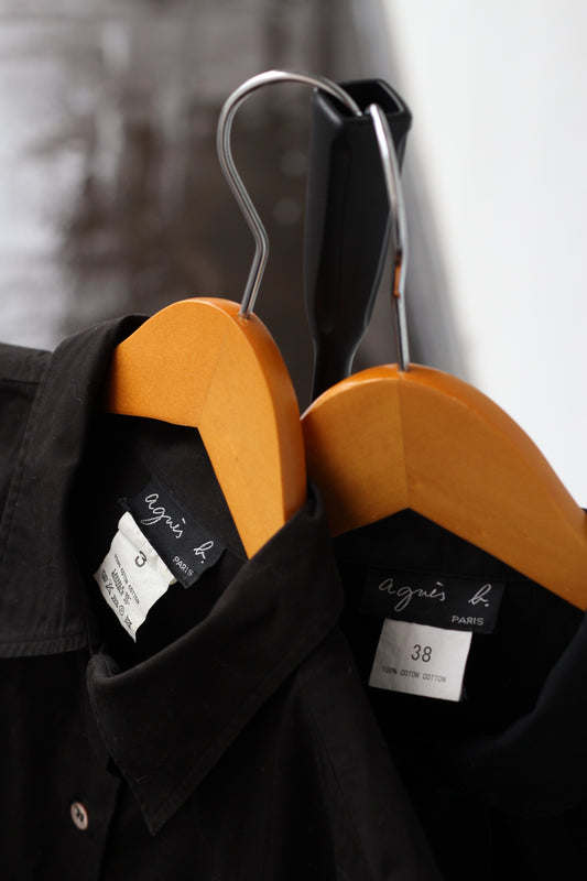 agnès b. Women's Black Shirt set x2点