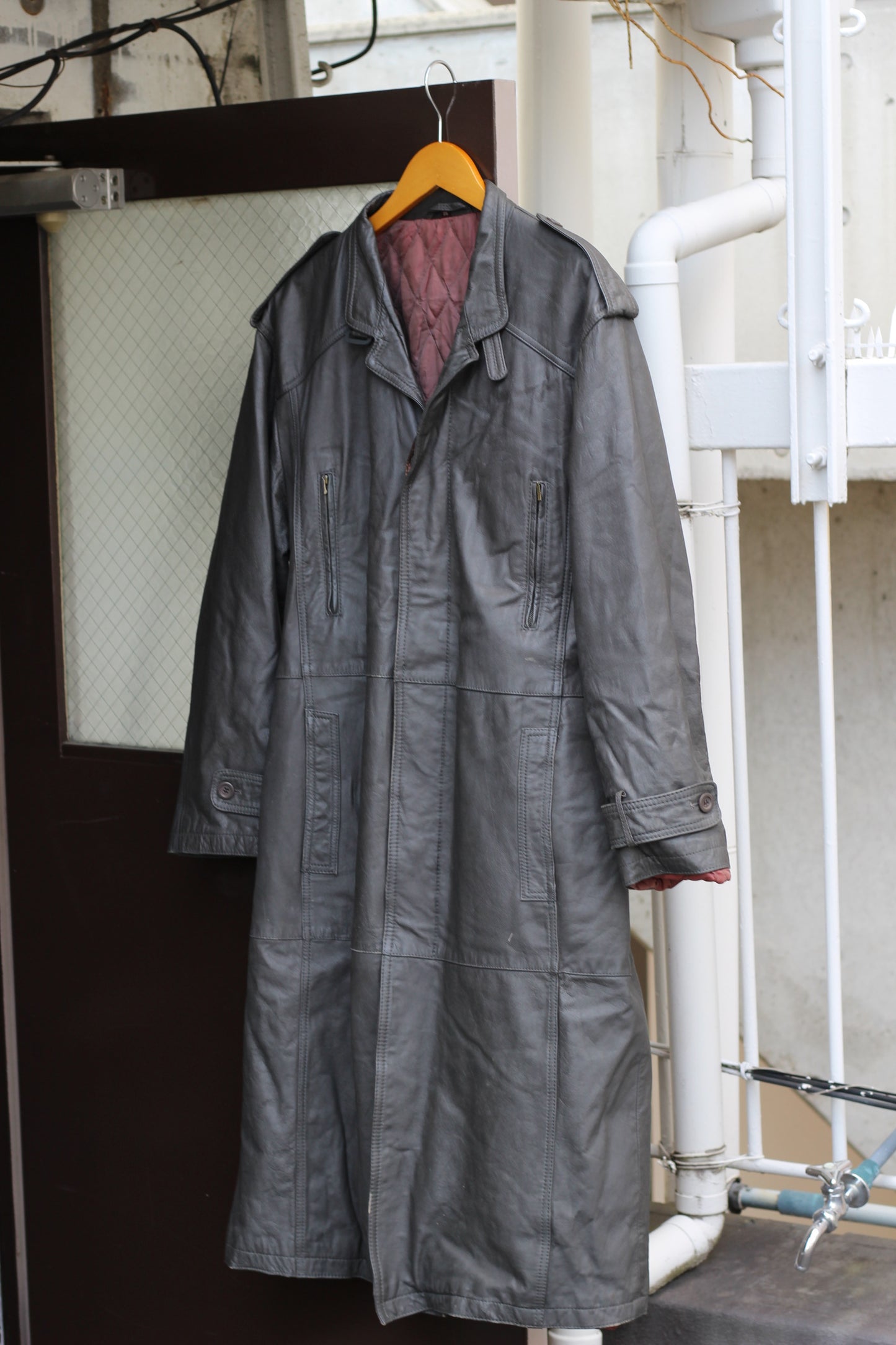 Men's Leather Long Coat x2点