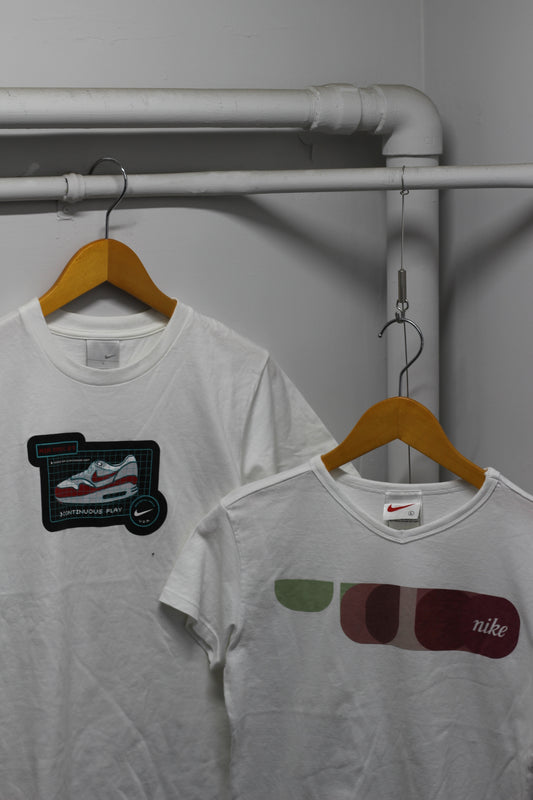 Old NIKE Y2K Style Printed White T-Shirt x2点
