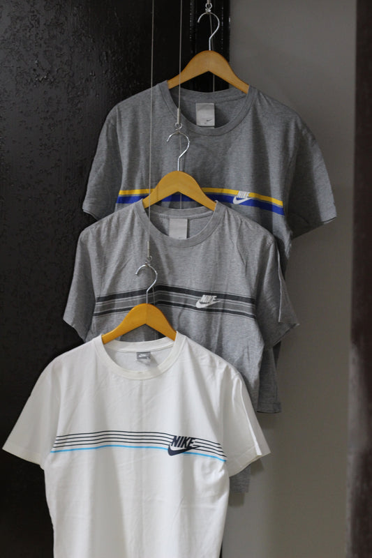 00's Old NIKE Y2K Style Line Print T-Shirt x3点