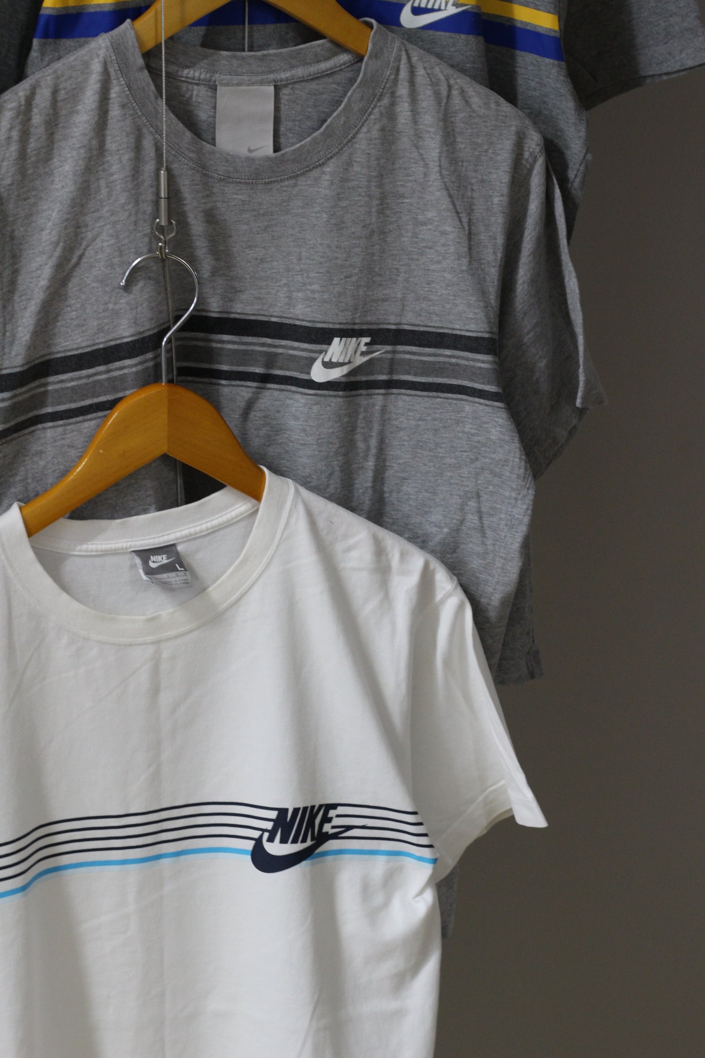 00's Old NIKE Y2K Style Line Print T-Shirt x3点