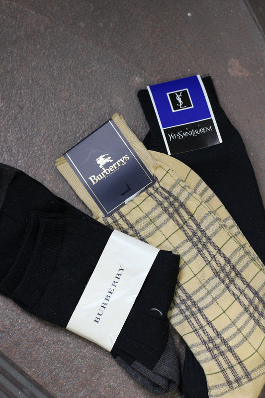Dead stock Burberry & Yves Saint Laurent Socks x3点