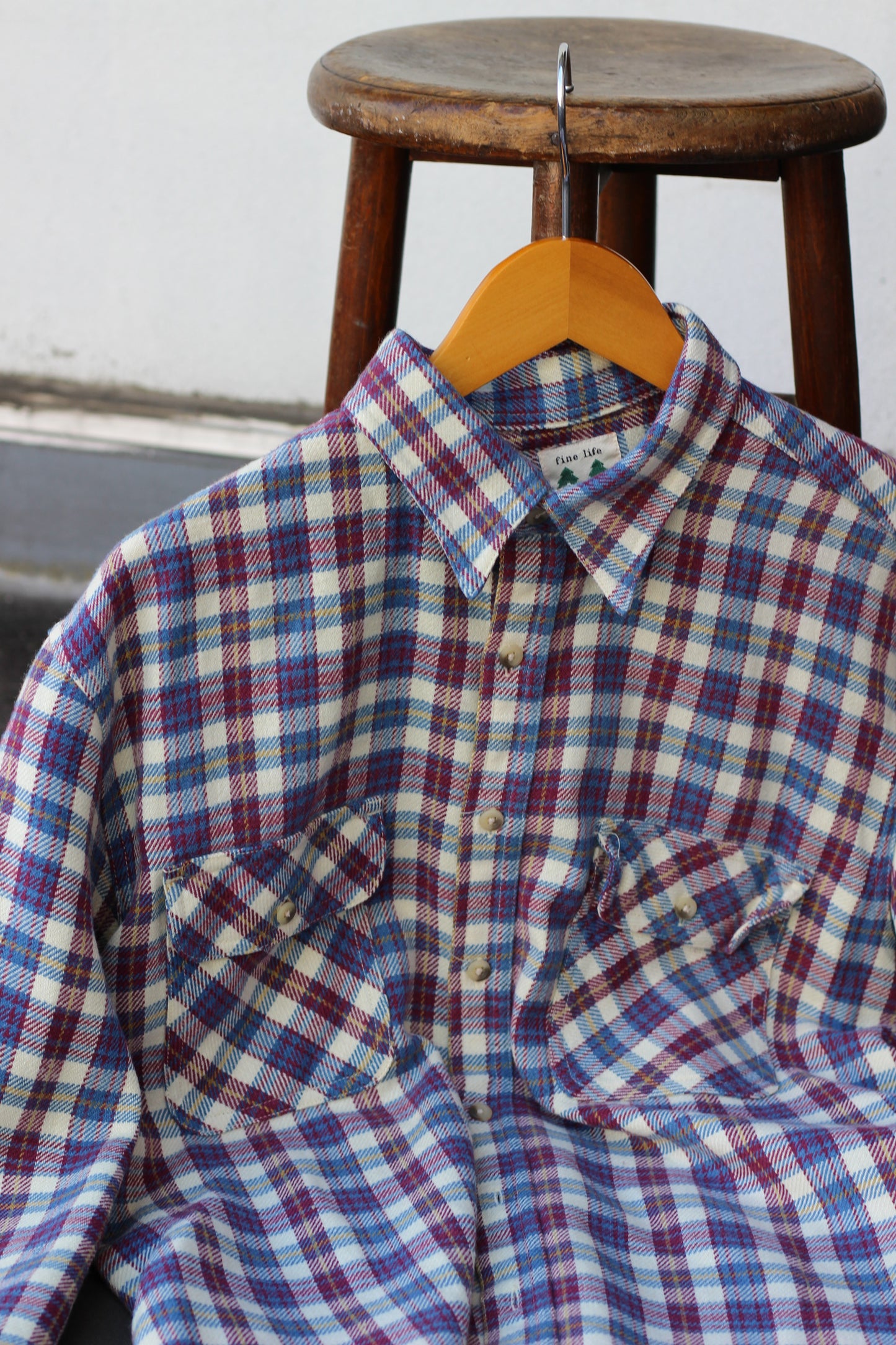 Men's Purple Check Flannel Shirt x2点