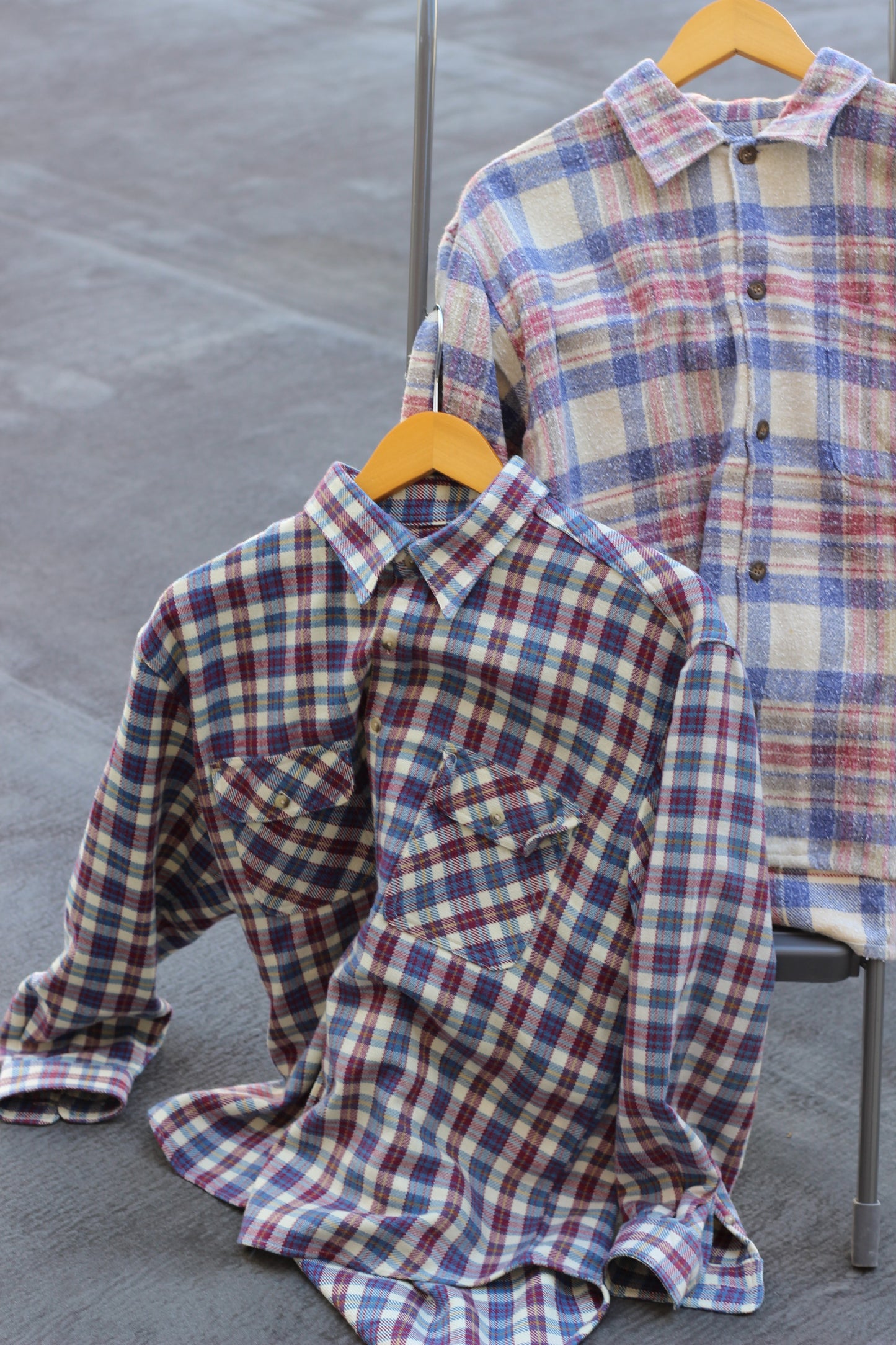 Men's Purple Check Flannel Shirt x2点
