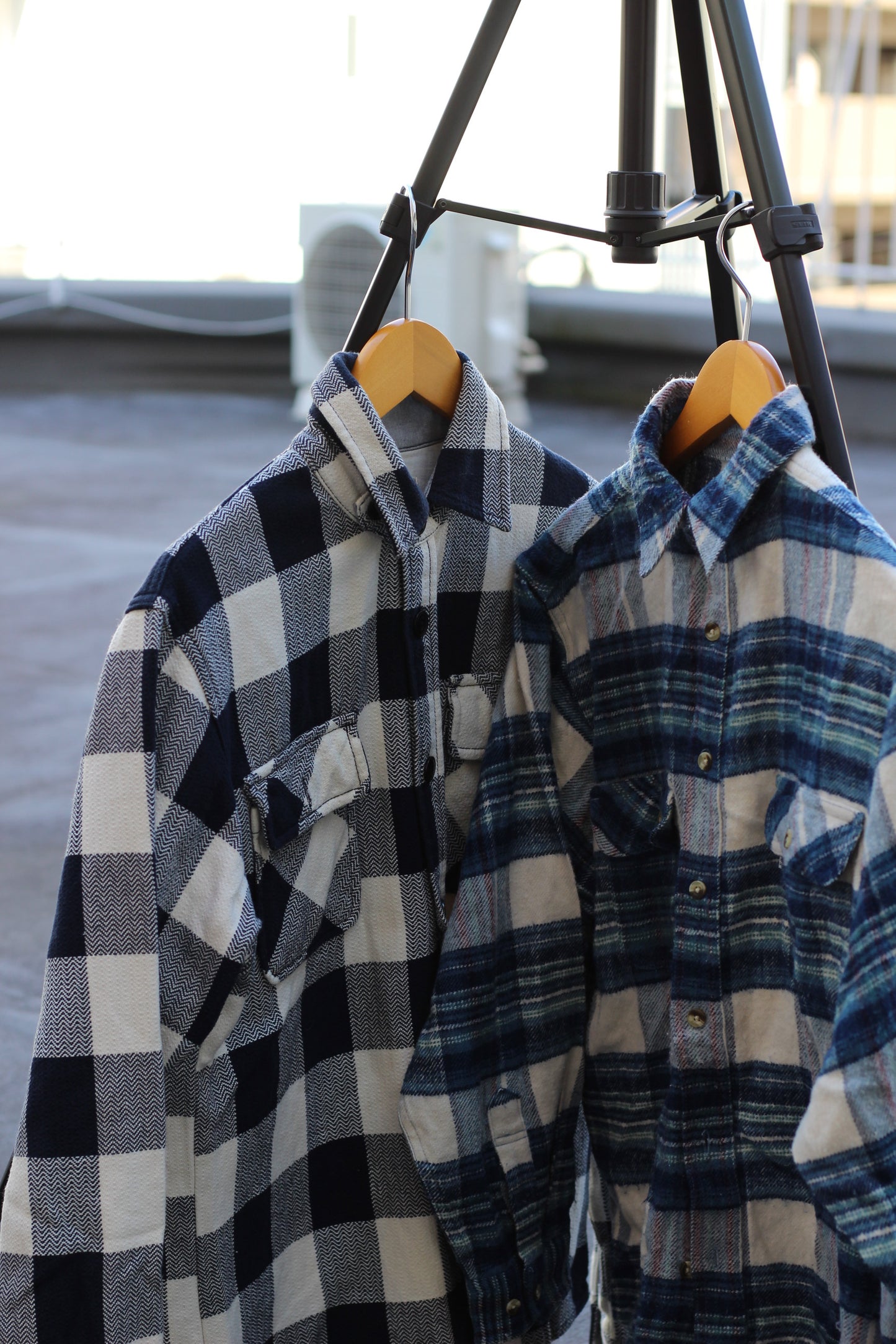 Men's Green & Blue Check Flannel Shirt x5点
