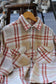 Men's Cream-Based Checked Flannel Shirt x4点
