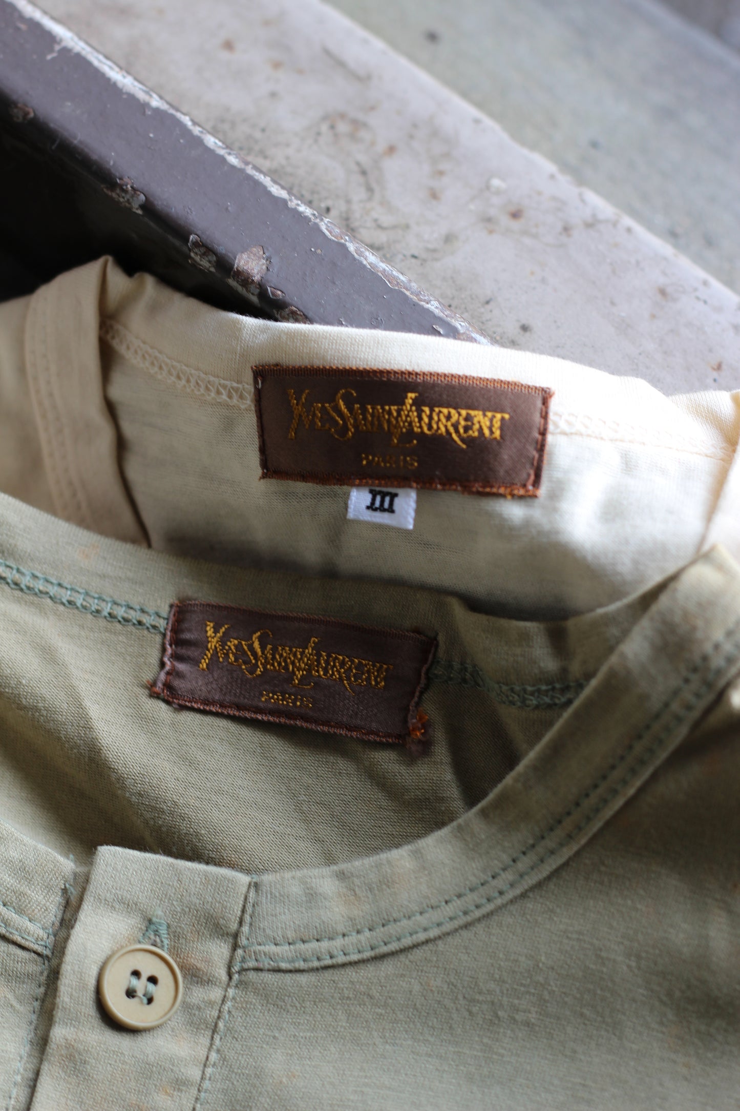 Old Yves Saint Laurent Henley Neck T-Shirt x2点