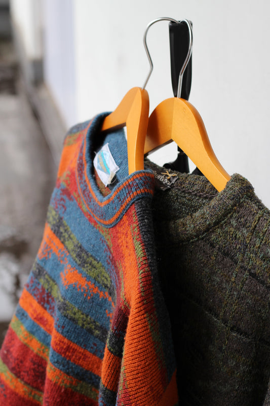 80-90’s Made In France Vintage Design Knit Sweater set x2点