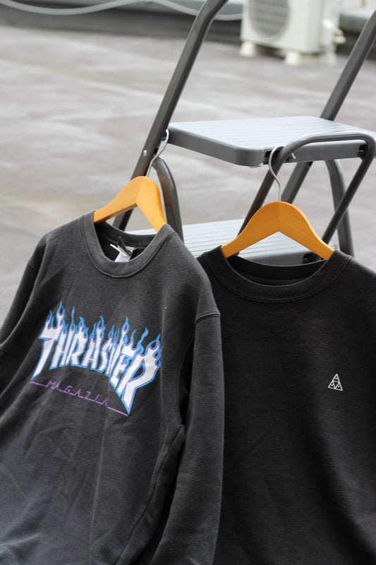 HUF&THRASHER Street Brand Logo Sweatshirt set x2点