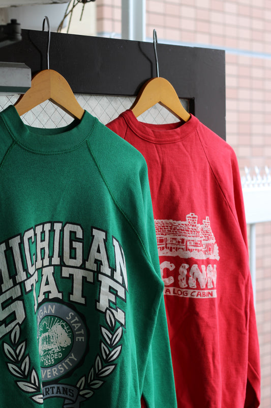 90's Made In USA Vintage Raglan Sleeve Sweatshirt set x2点