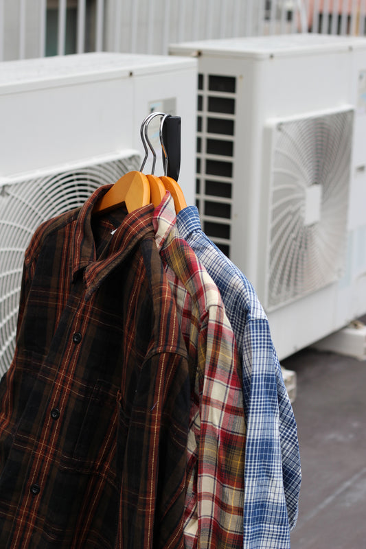 90's Old UNIQLO Check Long Sleeve Shirt set x3点