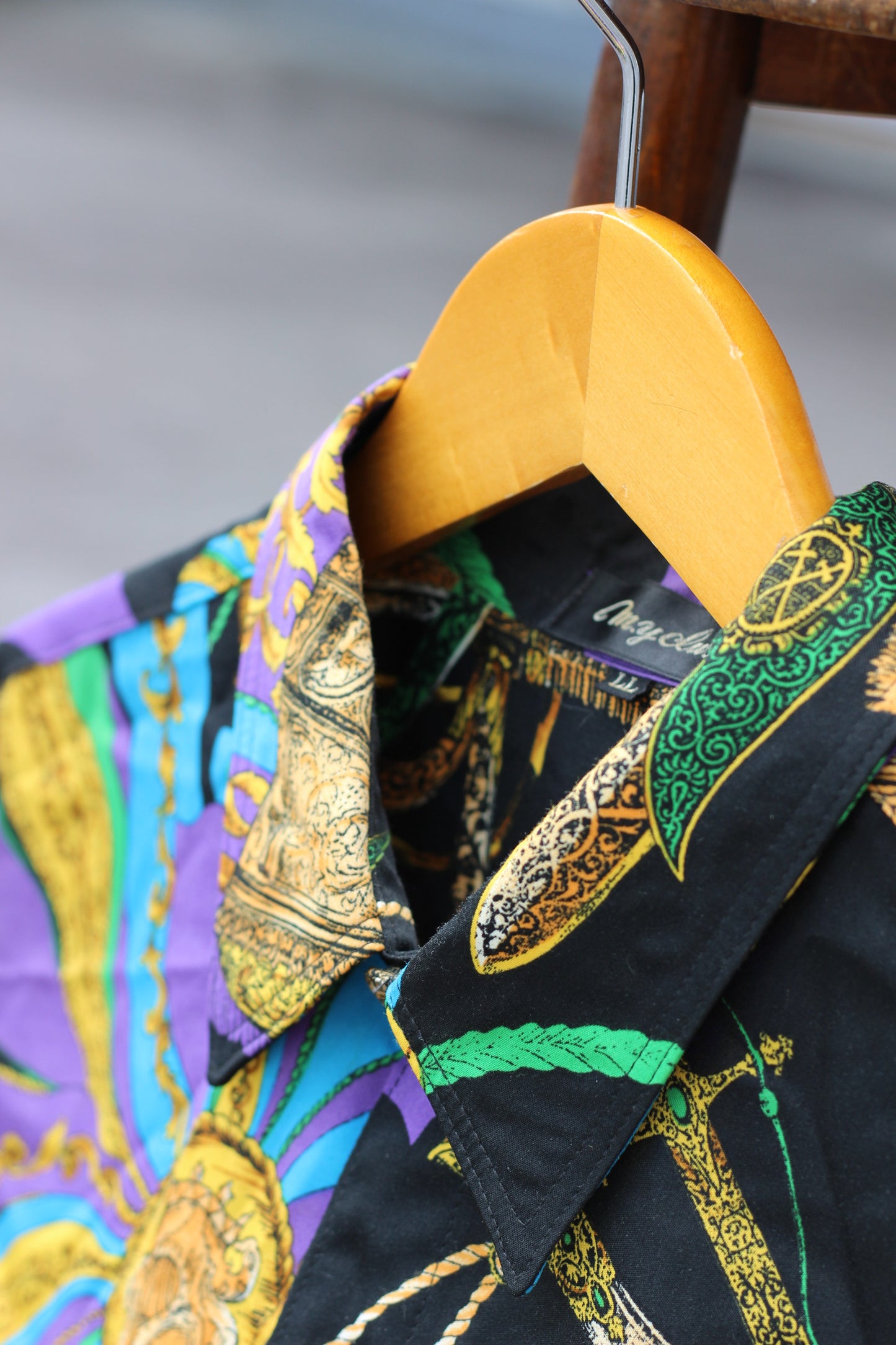 Men's Scarf pattern Long Sleeve Shirt x2点