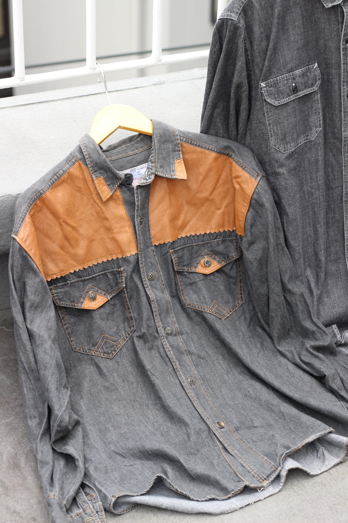 Men's Black Denim Shirt x4点