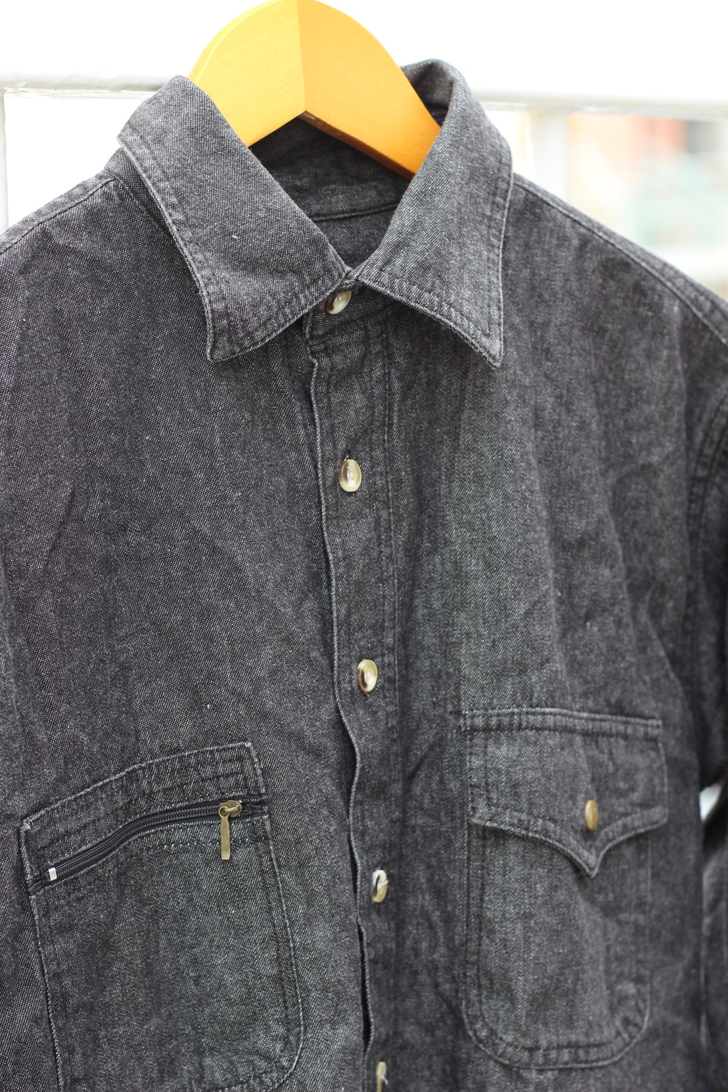 Men's Black Denim Shirt x4点