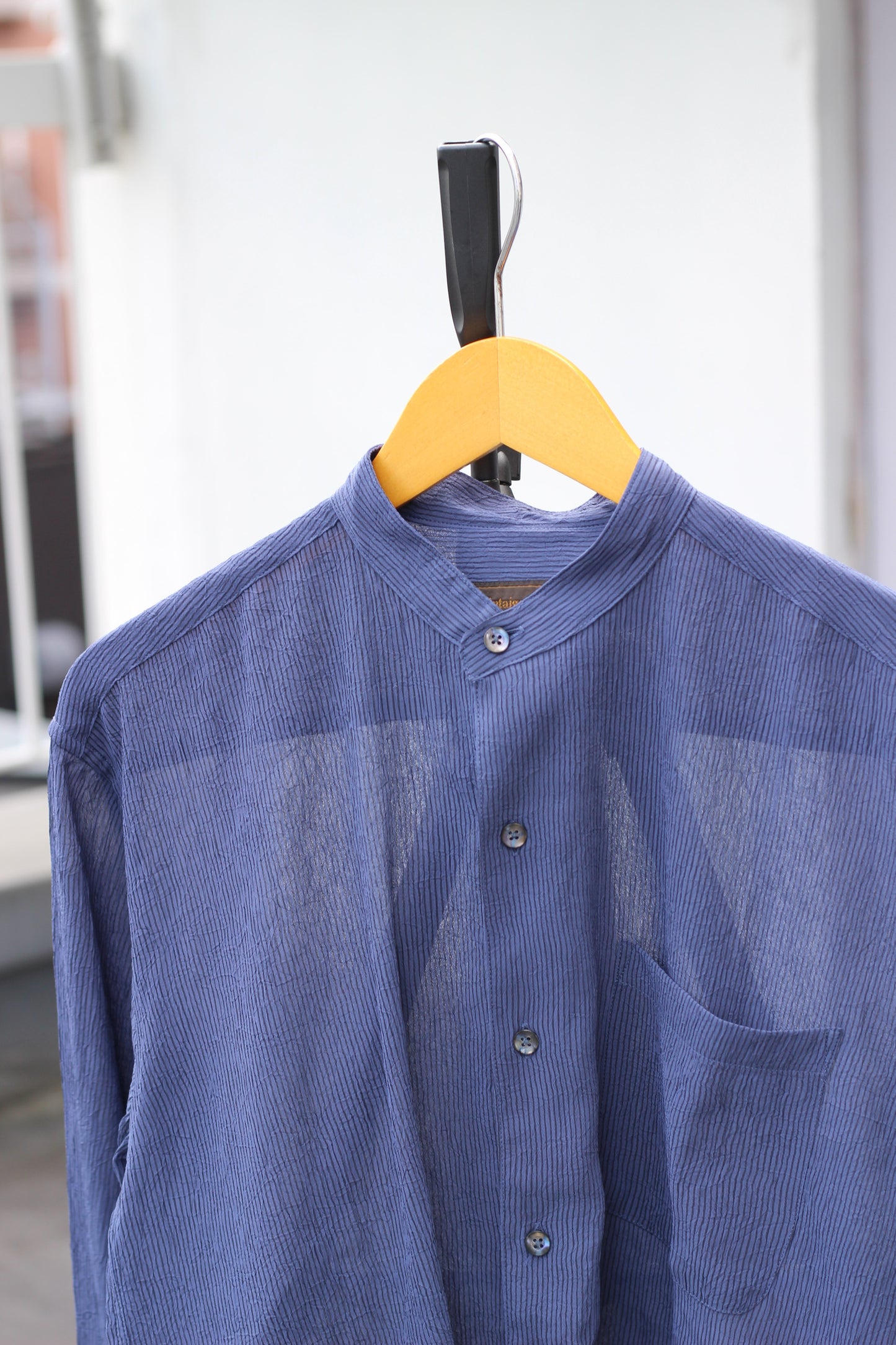 Men's Band Collar Long Sleeve Shirt x6点