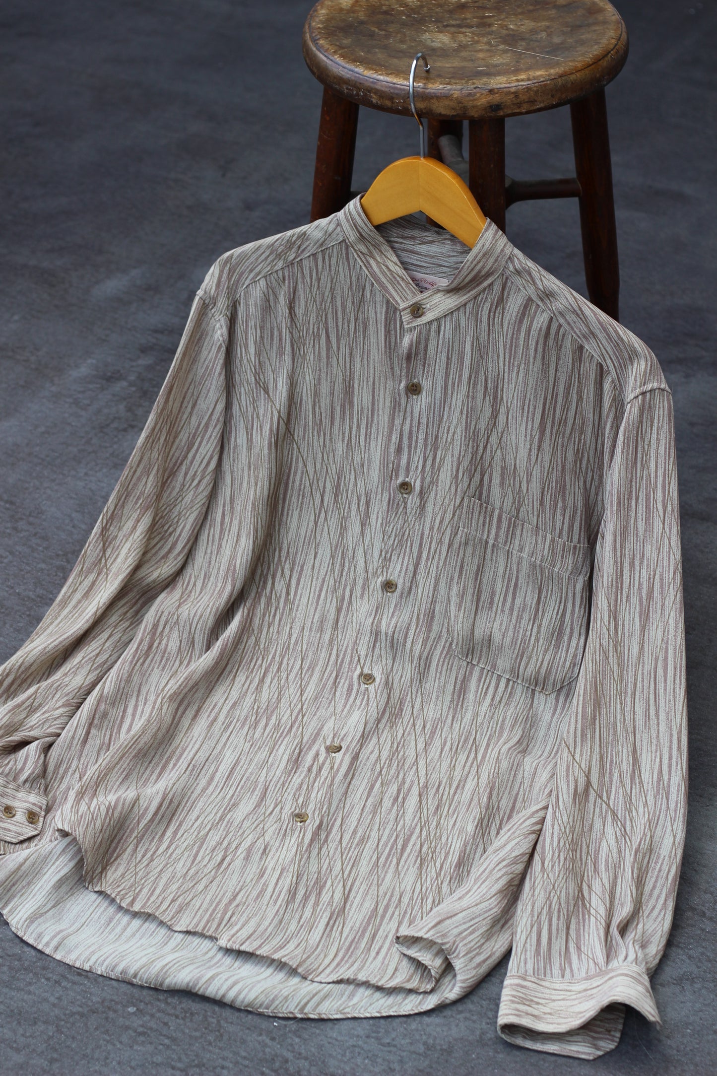Men's Band Collar Long Sleeve Shirt x6点