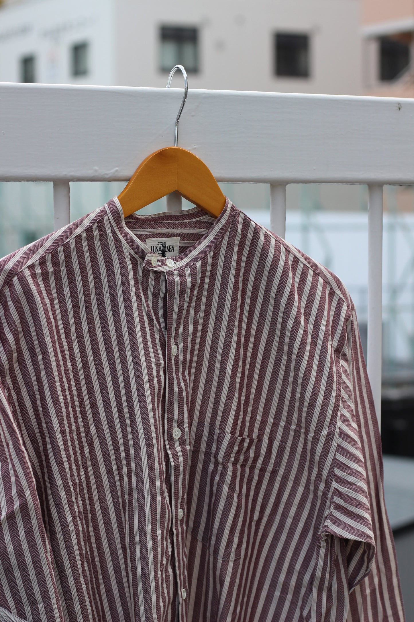 Men's Band Collar Long Sleeve Shirt x6点
