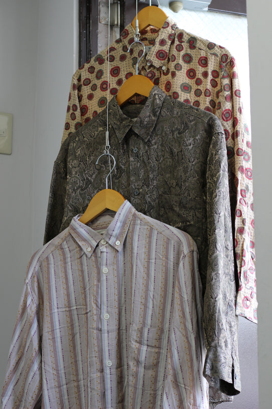 Men's High-Grade Rayon Long-Sleeved Shirt x5点