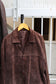 Men's Oversize Brown Leather Jacket x4点