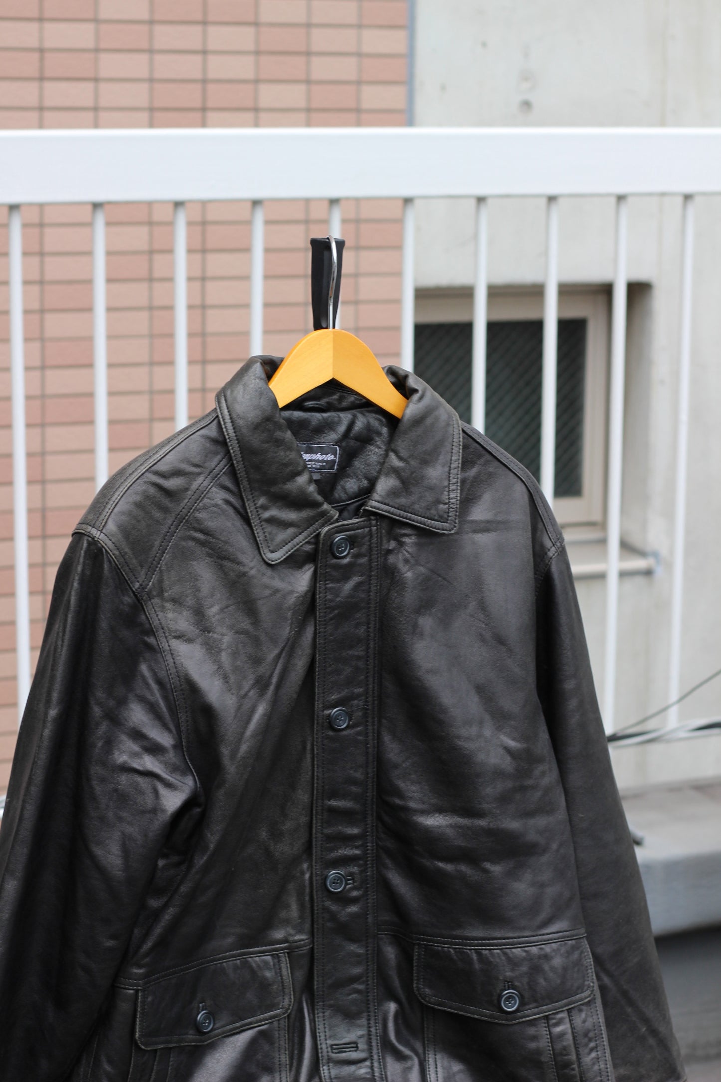 Men's Black Leather Jacket x3点