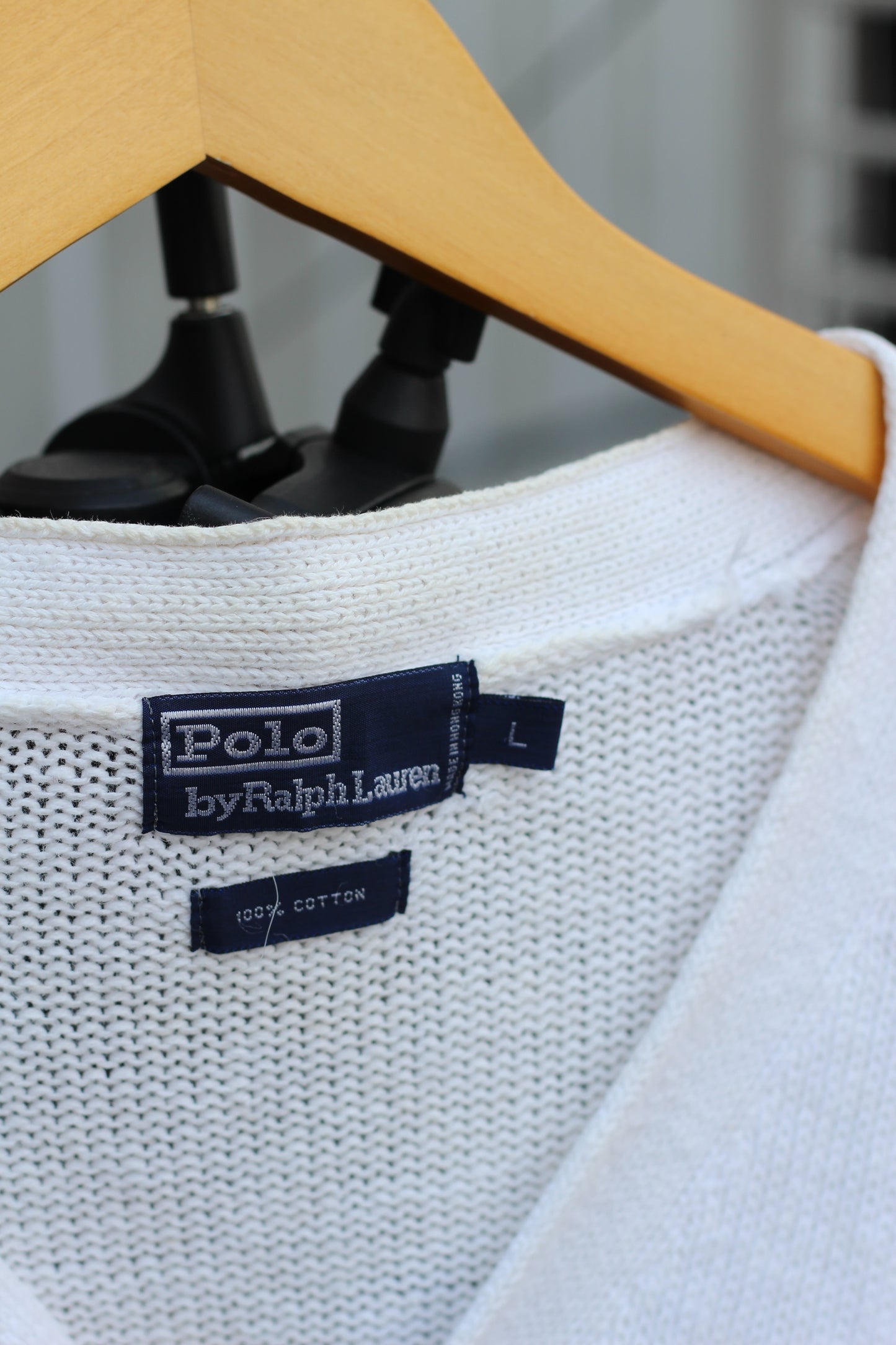 90's Polo Ralph Lauren Cotton 100% White Knit Cardigan set x2点