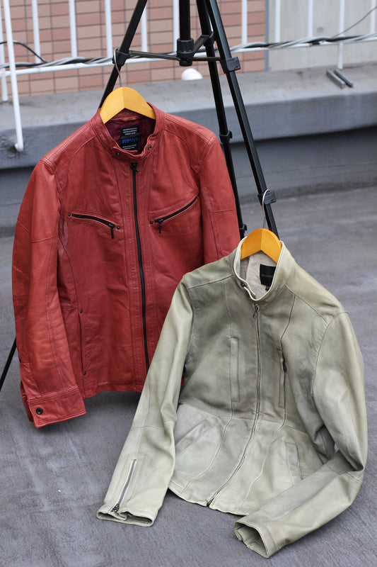 Men's Cafe Racer Leather Jacket x3点