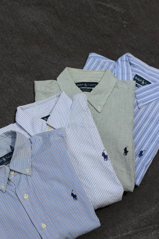 90-00's Ralph Lauren Stripe Short Sleeve Shirt x5点