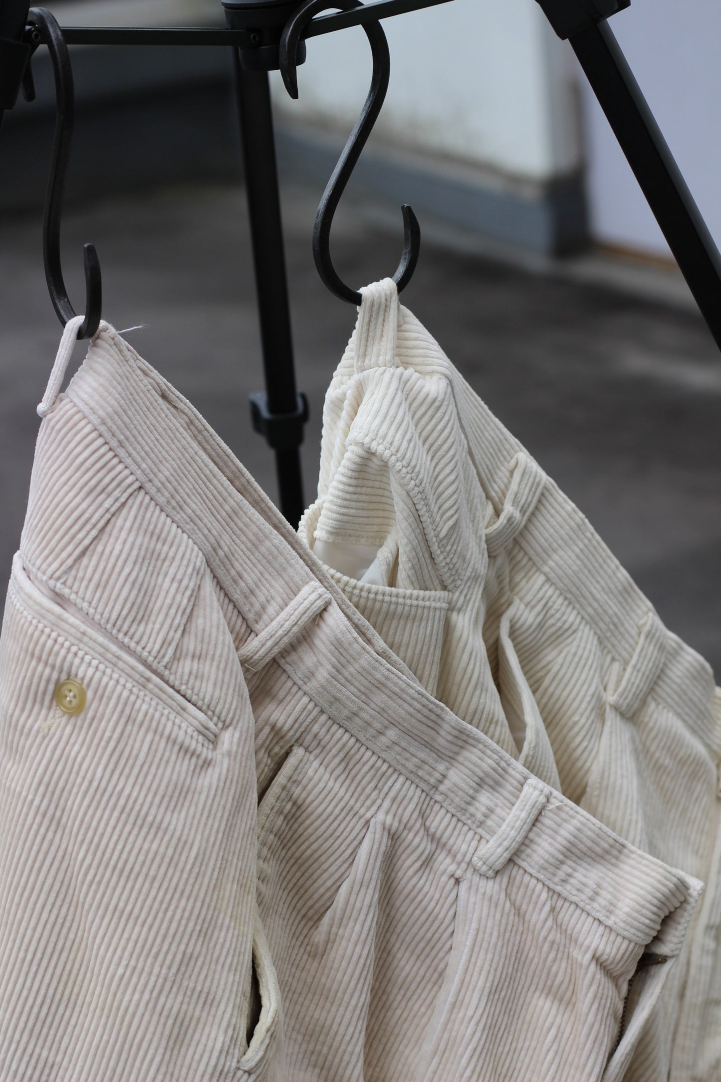 Men's White Wide Corduroy Bottoms x2点