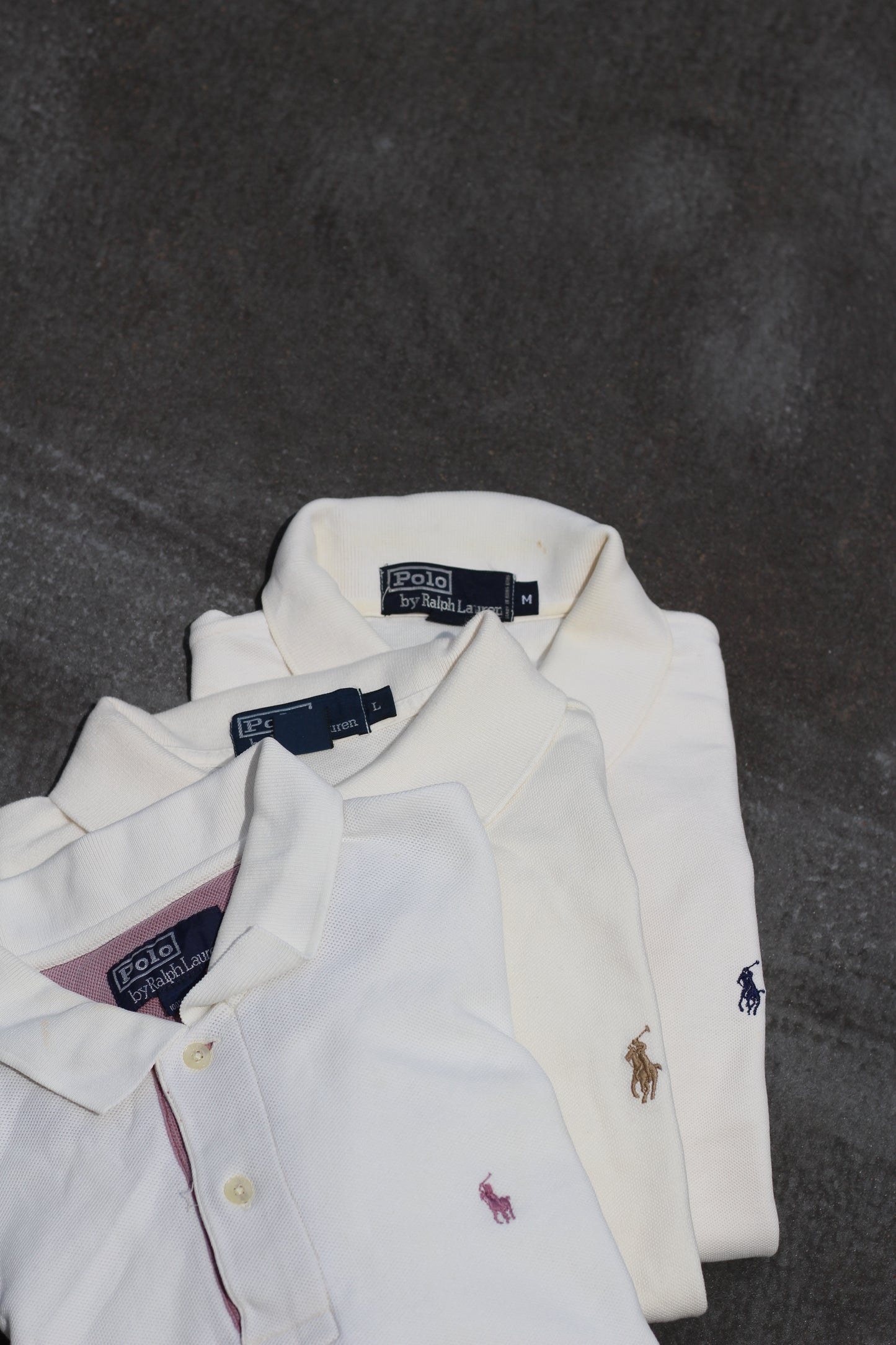 90-00's  Polo Ralph Lauren White Short Sleeve Polo Shirt x9点