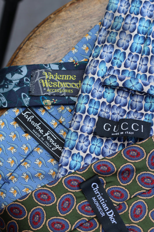 Gucci & Dior & Ferragamo & Vivienne Westwood Design Tie set x4点
