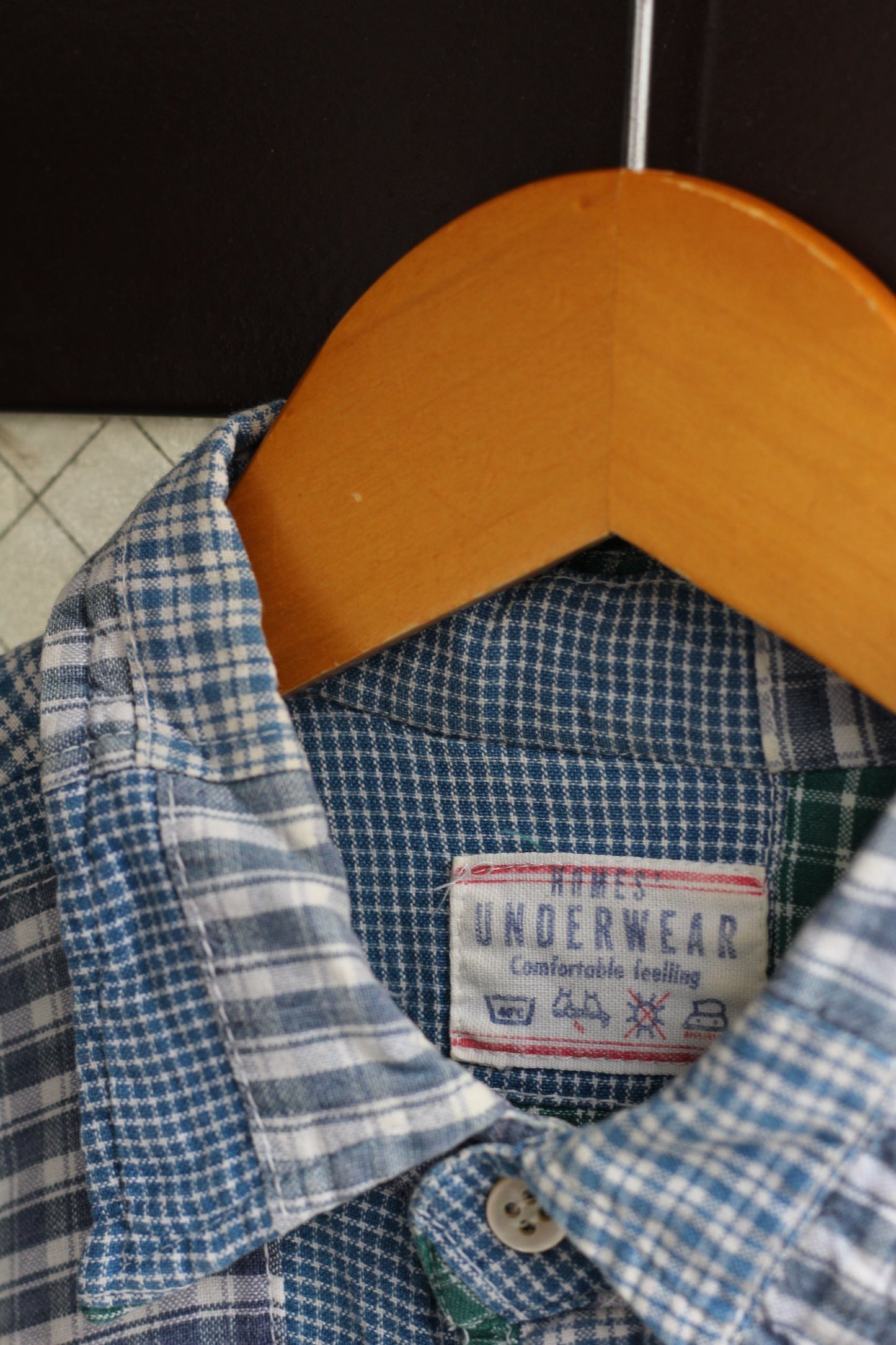 Men's Vintage Patchwork Design Long Sleeve Shirt set x2点