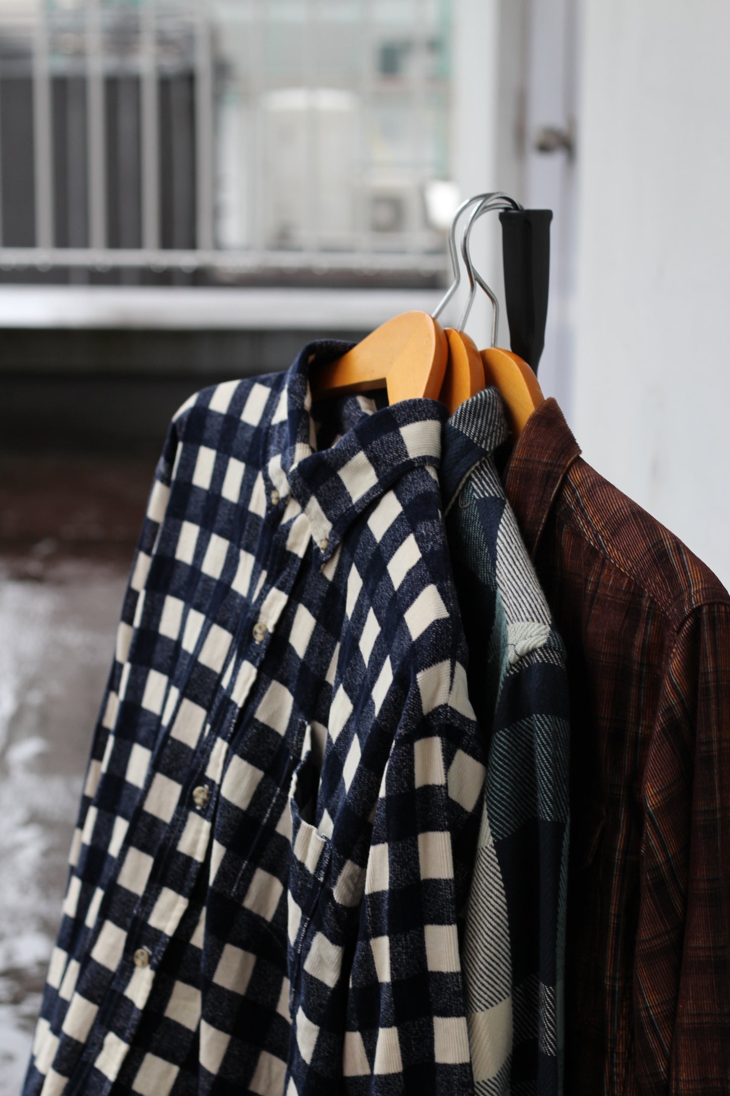 Men's Vintage Corduroy Check Shirt set x3点