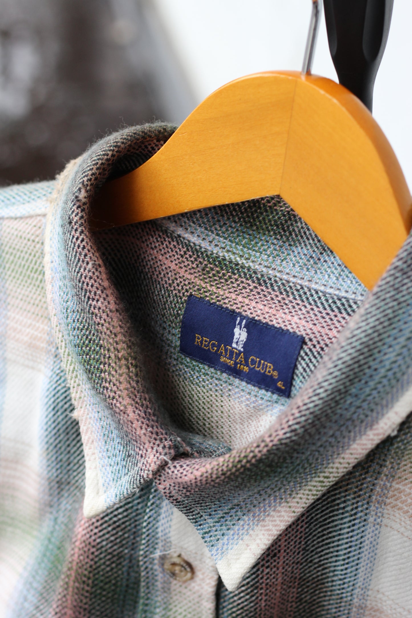 Men's Vintage Check Flannel Shirt set x4点