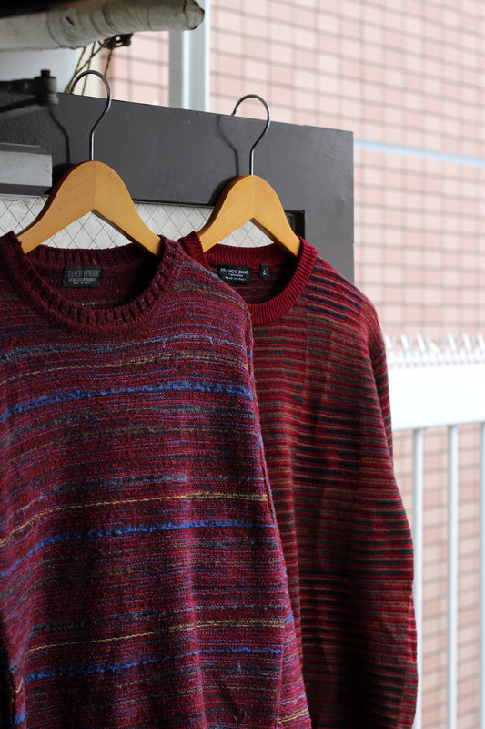 Made In Italy Men's Vintage Stripe 3D Knit set x2点