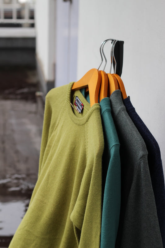 Made In Italy Men's Vintage Nuance Color Ribbed Knit Sweater set x4点