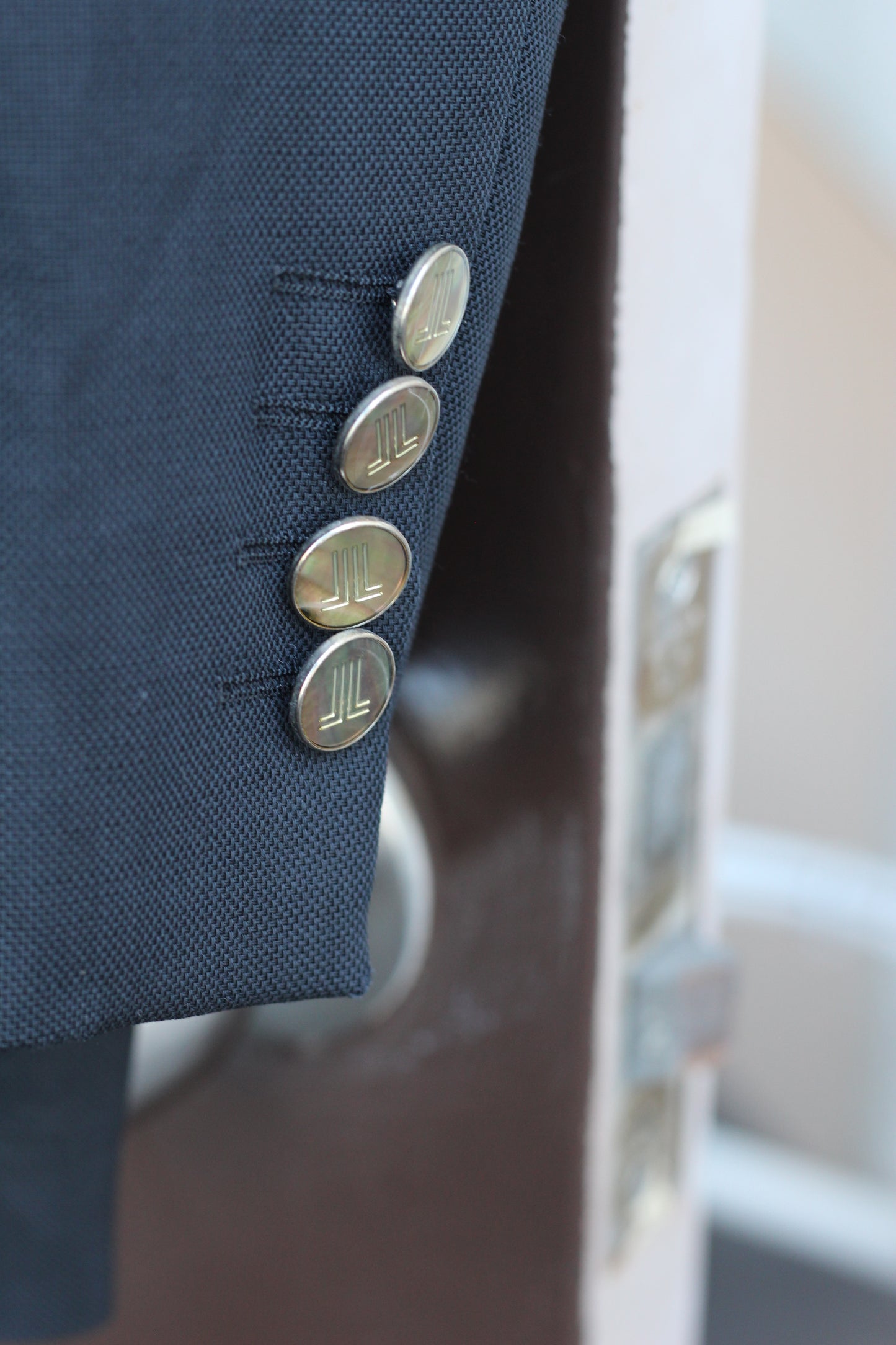 LANVIN Men's High Grade Silver Button Tailored Jacket set x2点