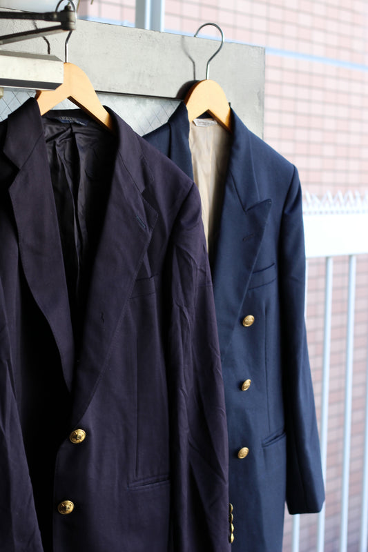 90's Polo Ralph Lauren & 70's Made In USA Gold Button Tailored Jacket set x2点