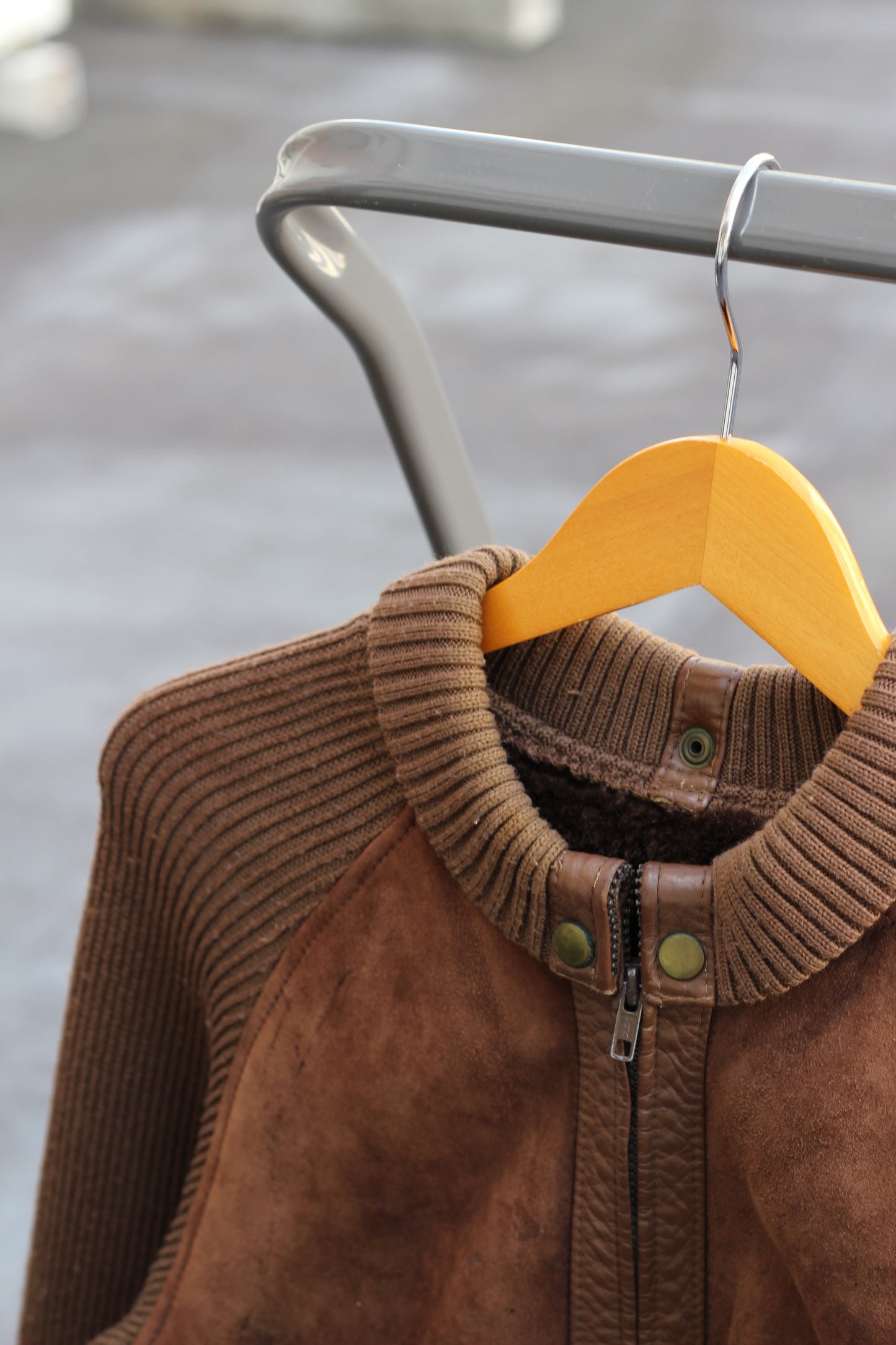Made In France & UK Men's Vintage Suede Leather&Knit Panel Design Jacket set x2点