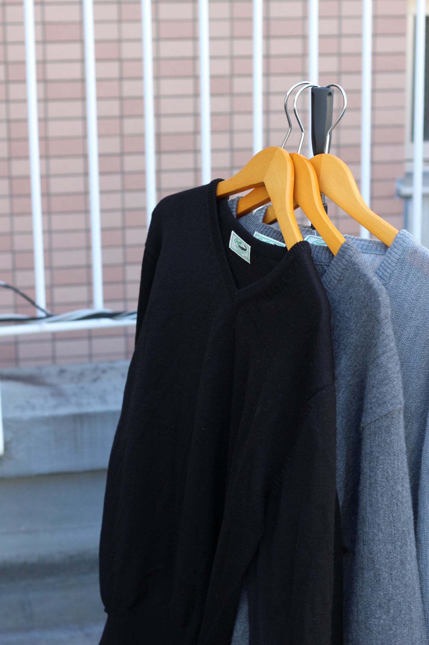 90's Crocodile One-Point V-Neck Knit Sweater set x2点
