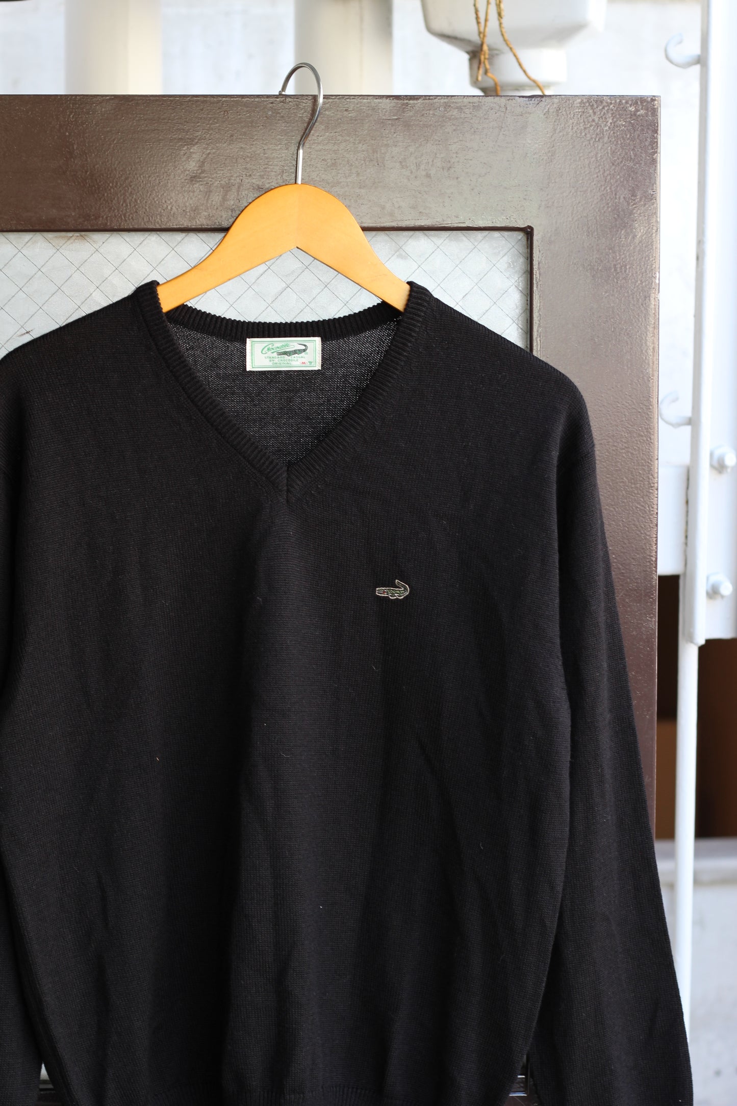90's Crocodile One-Point V-Neck Knit Sweater set x2点