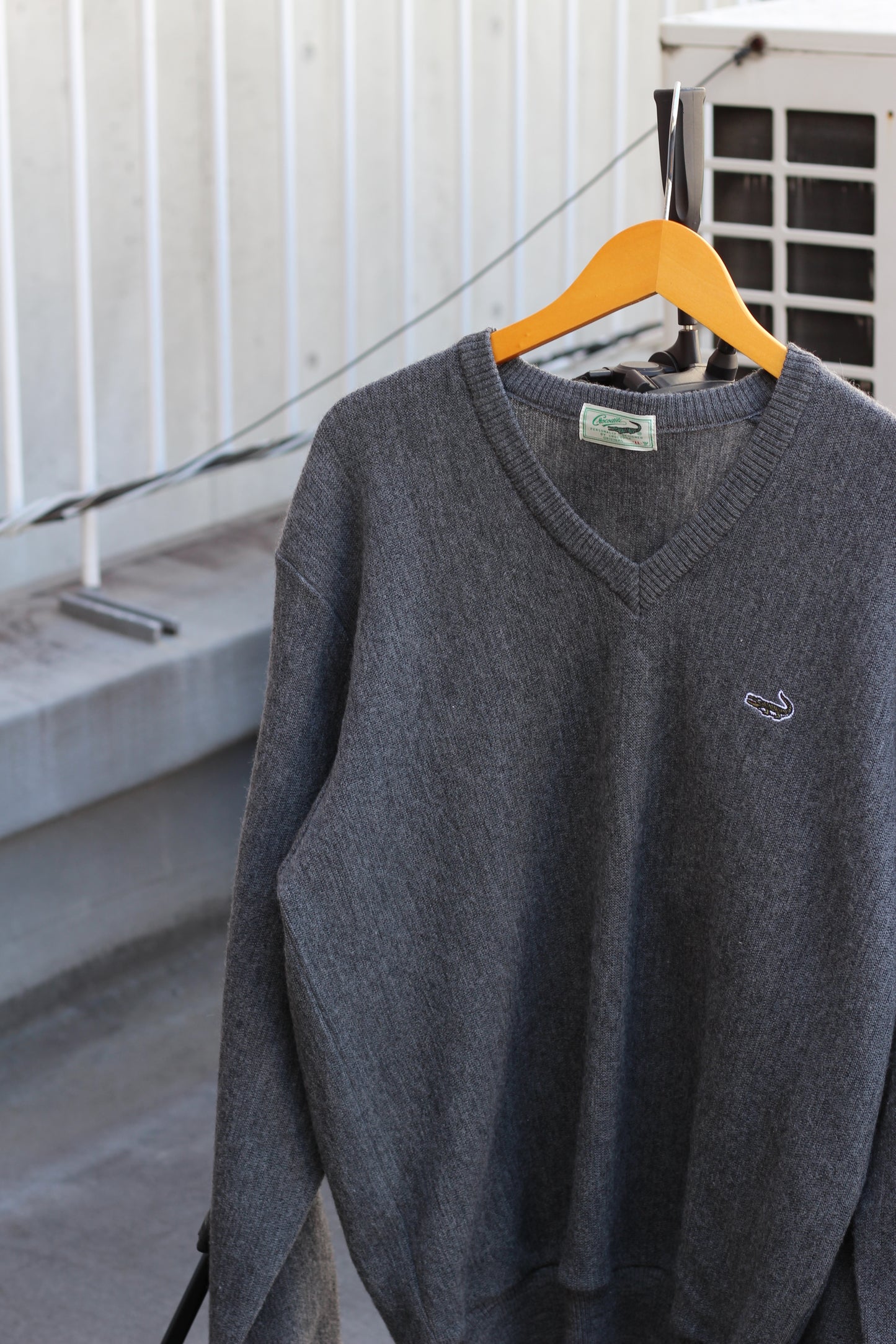 90's Crocodile One-Point V-Neck Knit Sweater set x2点