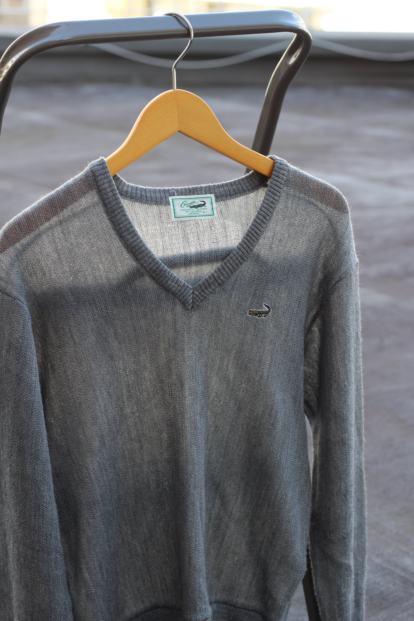 90's Crocodile One-Point V-Neck Knit Sweater set x2点