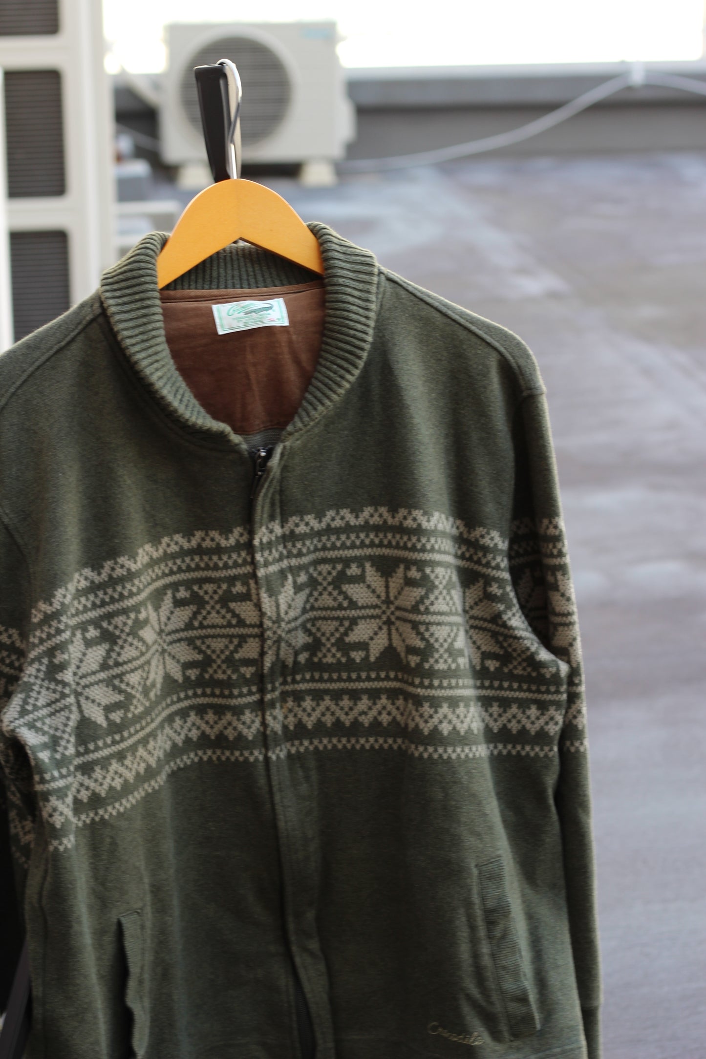 90's Crocodile Nordic Design Zip-Up Knit Sweater set x2点