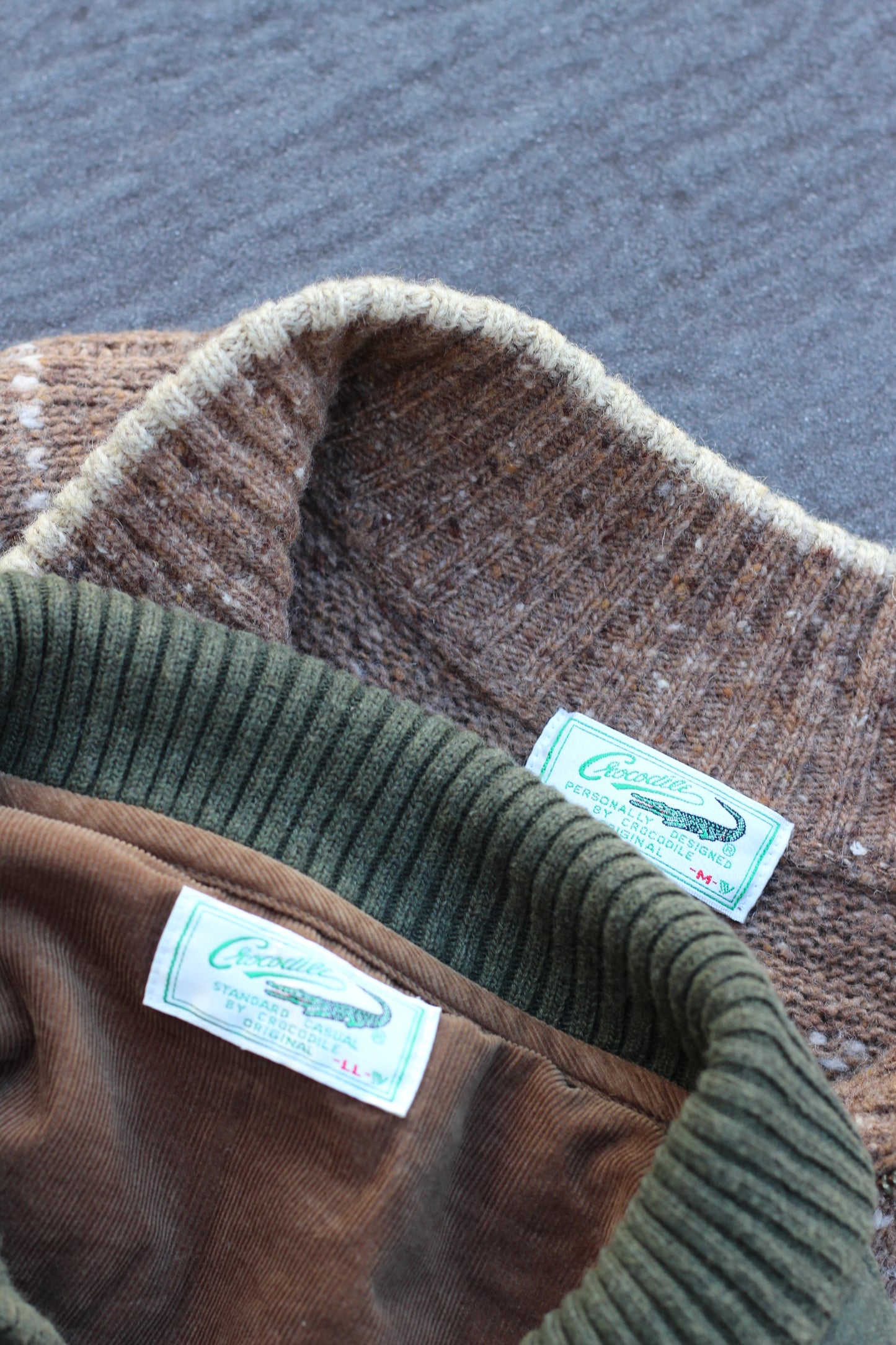 90's Crocodile Nordic Design Zip-Up Knit Sweater set x2点
