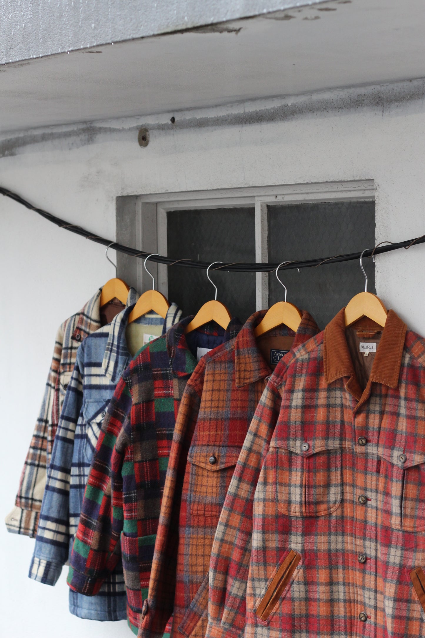 70-90's Men's Vintage Wool Check CPO Jacket set x5点