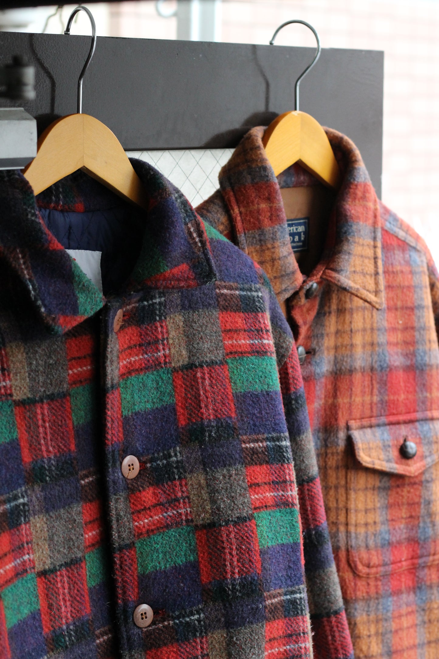 70-90's Men's Vintage Wool Check CPO Jacket set x5点
