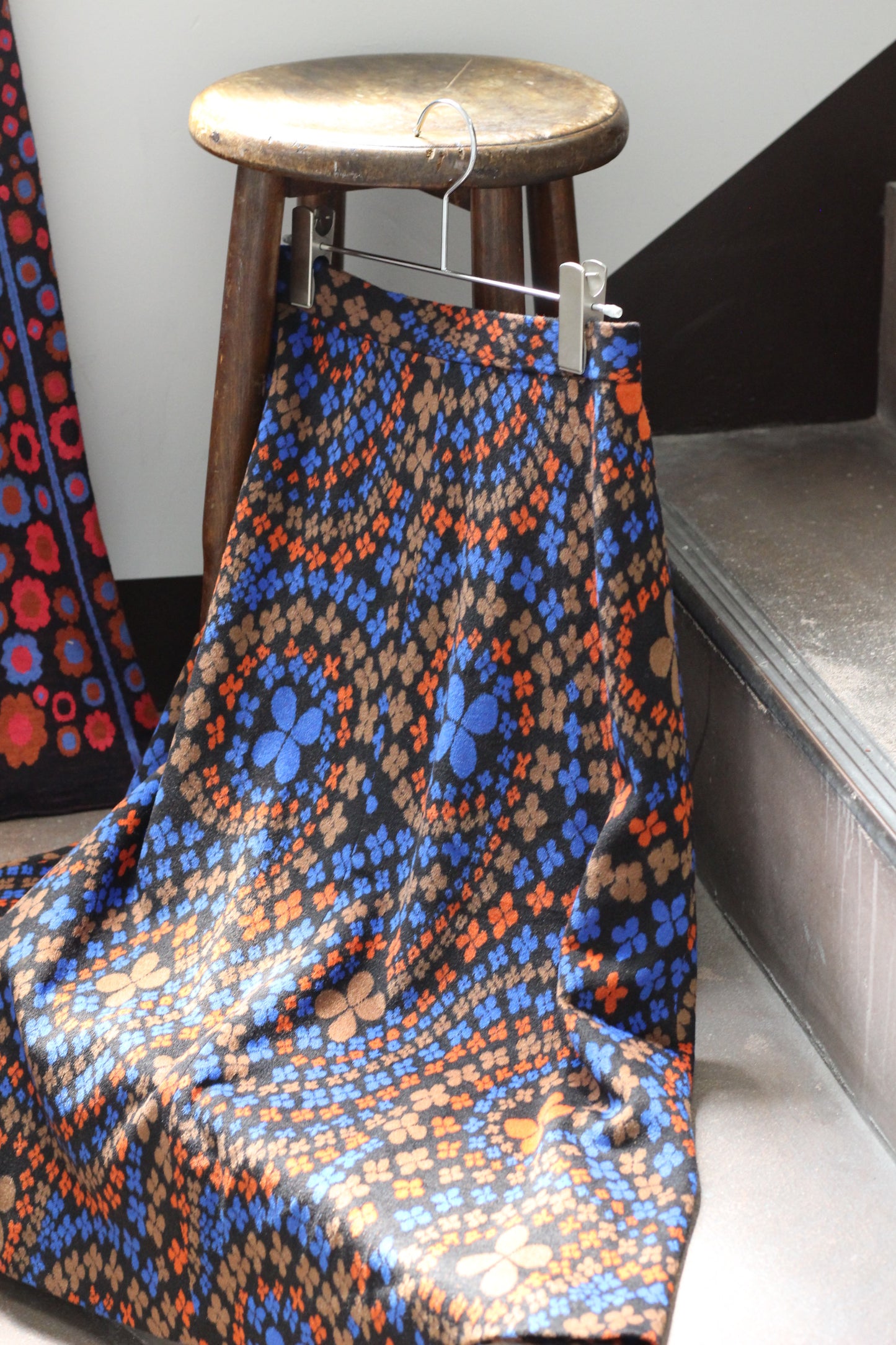 Vintage Retro Flower Wool Skirt x2点