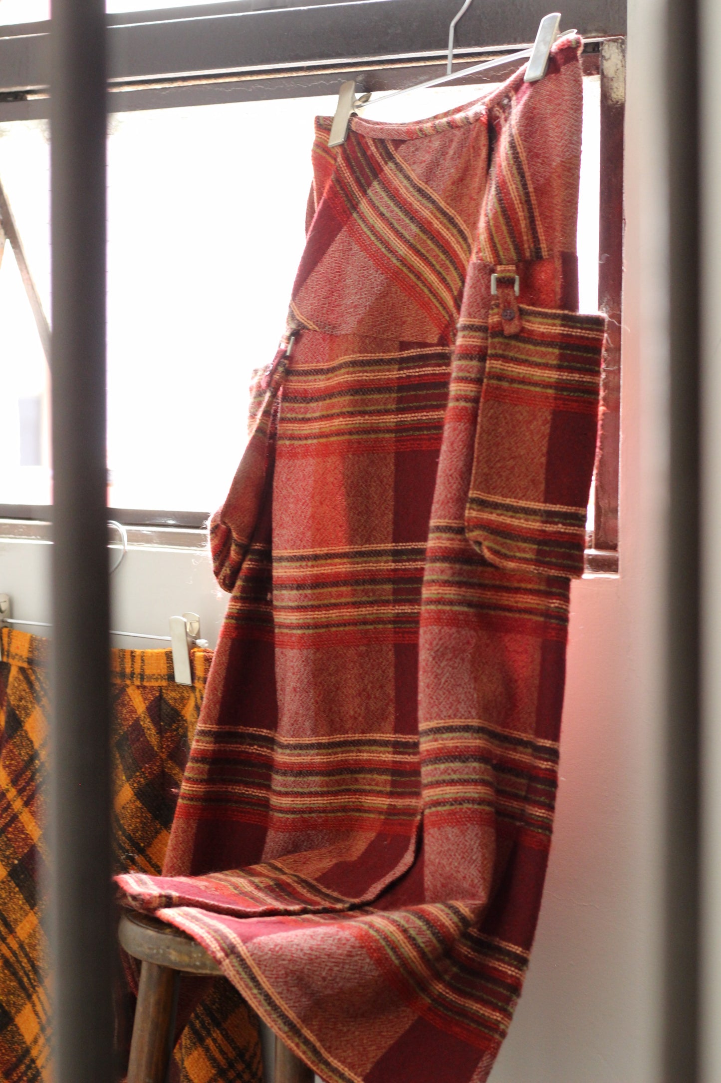 Vintage Check Wool Long Skirt x2点
