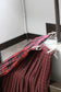 Vintage Red Check Pleats Wool Skirt x6点