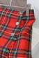 Vintage Red Check Pleats Wool Skirt x6点